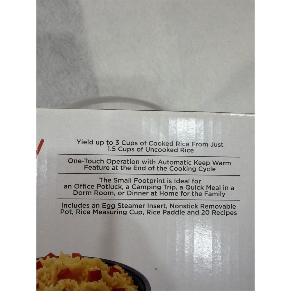 Wolfgang Puck Rice Cooker Mini Portable Travel 1.5 Cup Model SWPMRCS070IT  **NEW - Picture 7 of 8